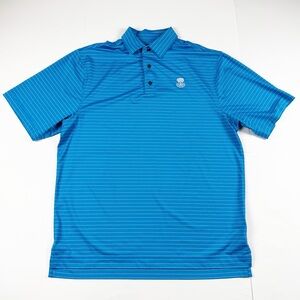 FootJoy Men's Aqua Striped Polo 1895 Brooklawn Golf Shirt